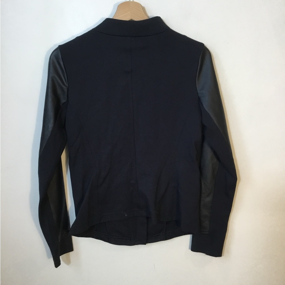 Calia Faux Leather Sleeve Panel Moto Full Zip Jacket - Picture 3 of 6